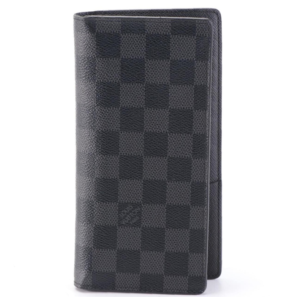 Sleek Louis Vuitton Brazza Elegant Long Wallet Damier Graphite Canvas Organizer